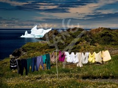Twillingate, iceberg & clothesline